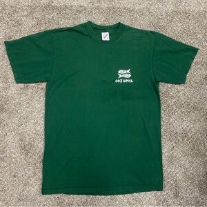 Vintage 90s Cozumel green tee shirt mens size L shirt sleeve jerzees made in usa